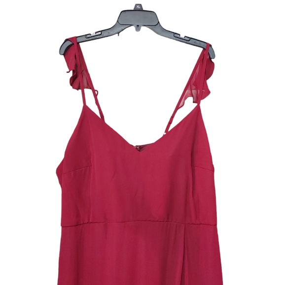 Birdy Grey Adelle Chiffon Cabernet Red Bridesmaid Dress Women's Plus Size 2X - Picture 11 of 13